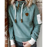 Shea - Women's Hooded Sweatshirt with Drawstring Waist and Pockets