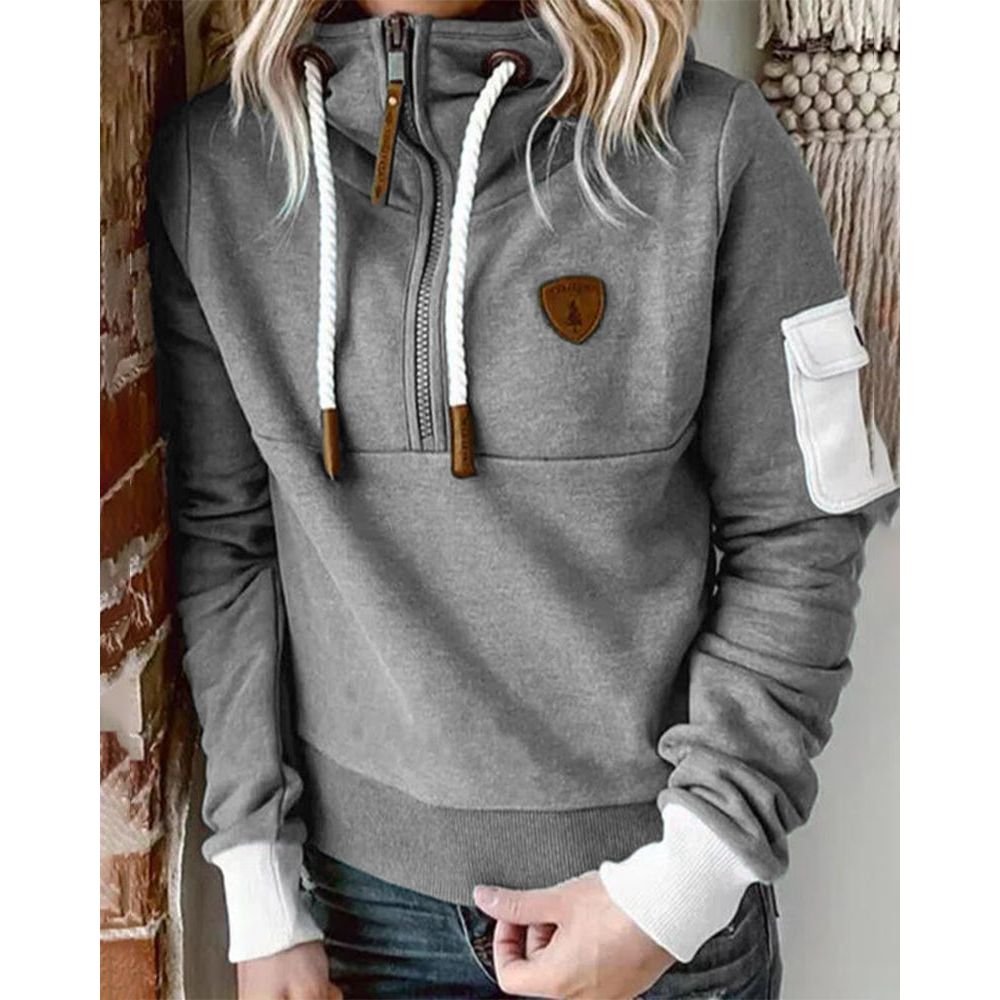 Shea - Women's Hooded Sweatshirt with Drawstring Waist and Pockets