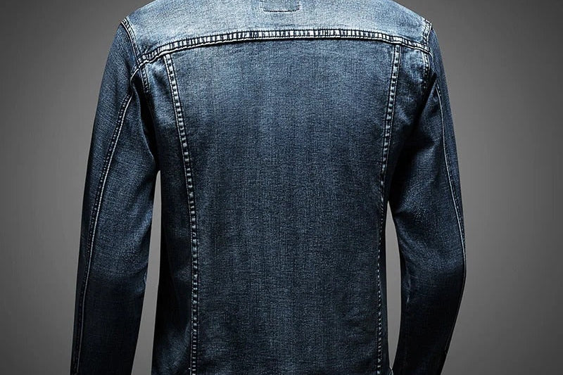Silas - Men's Classic Blue Denim Jacket with Button Front