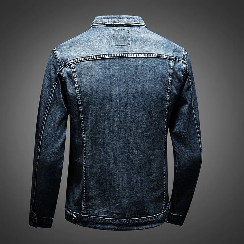 Silas - Men's Classic Blue Denim Jacket with Button Front
