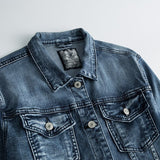 Silas - Men's Classic Blue Denim Jacket with Button Front