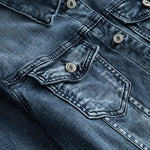 Silas - Men's Classic Blue Denim Jacket with Button Front