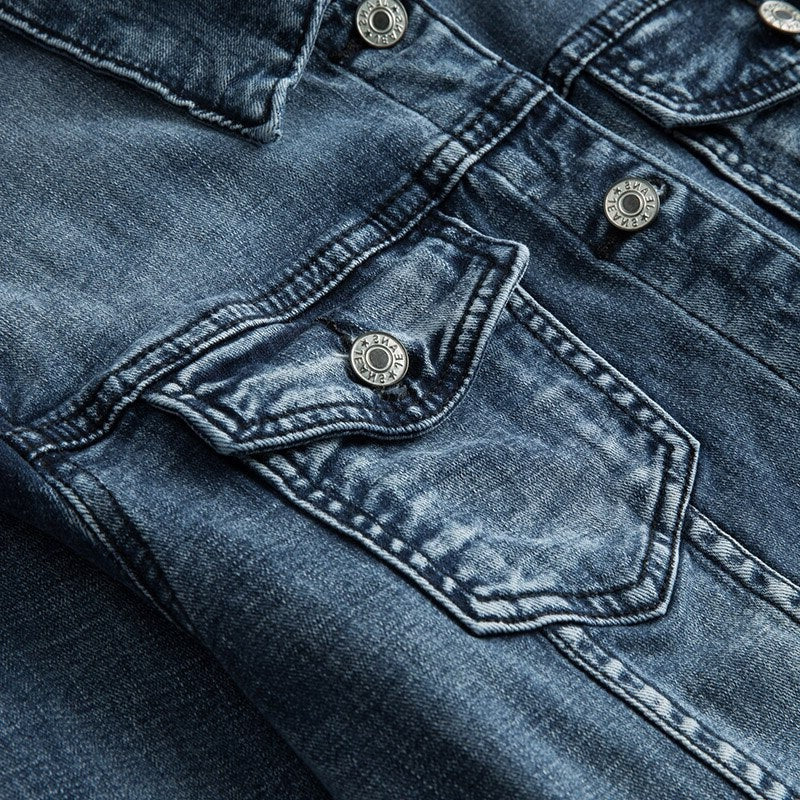Silas - Men's Classic Blue Denim Jacket with Button Front