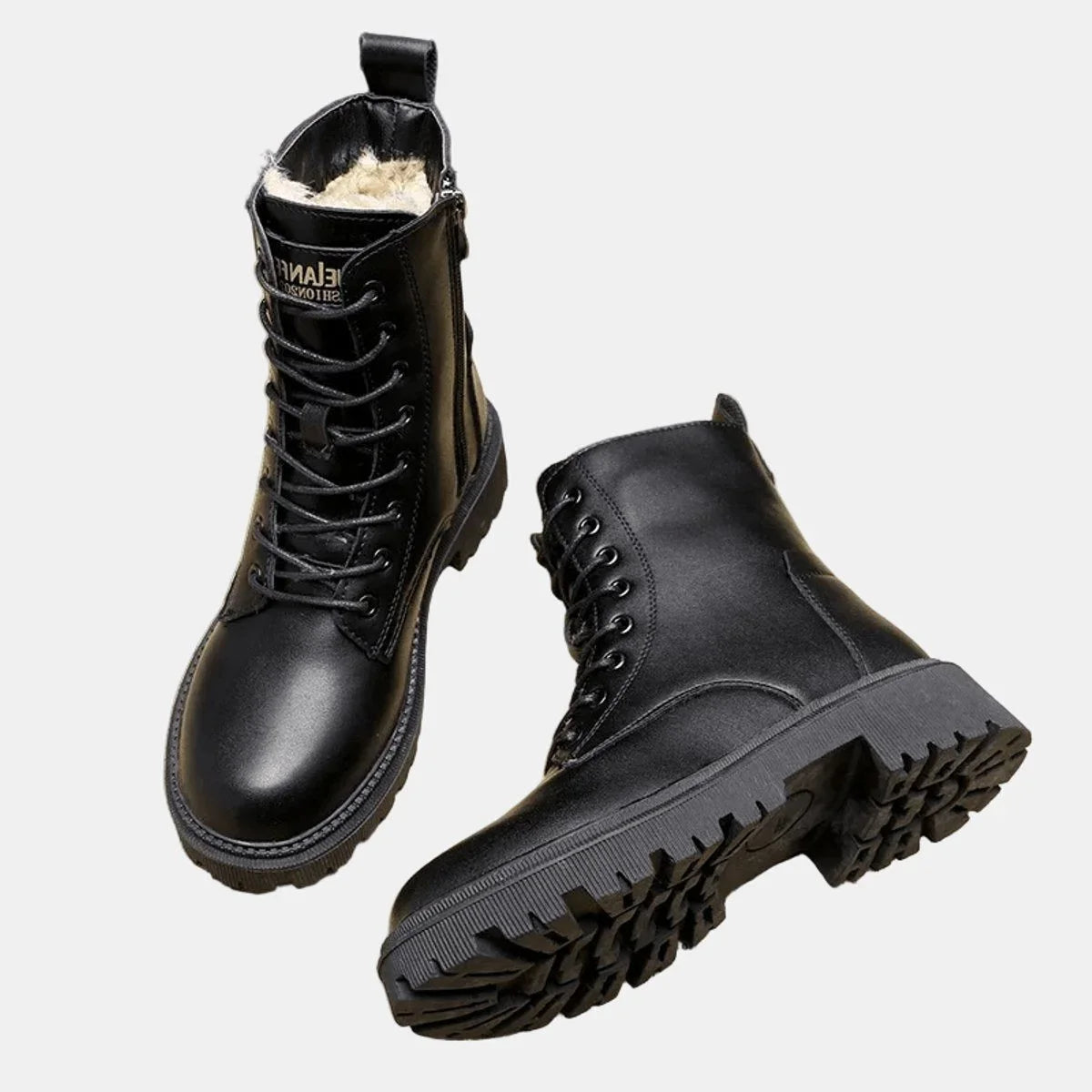 Soraya - Women's Fleece-Lined Lace-Up Combat Ankle Boots