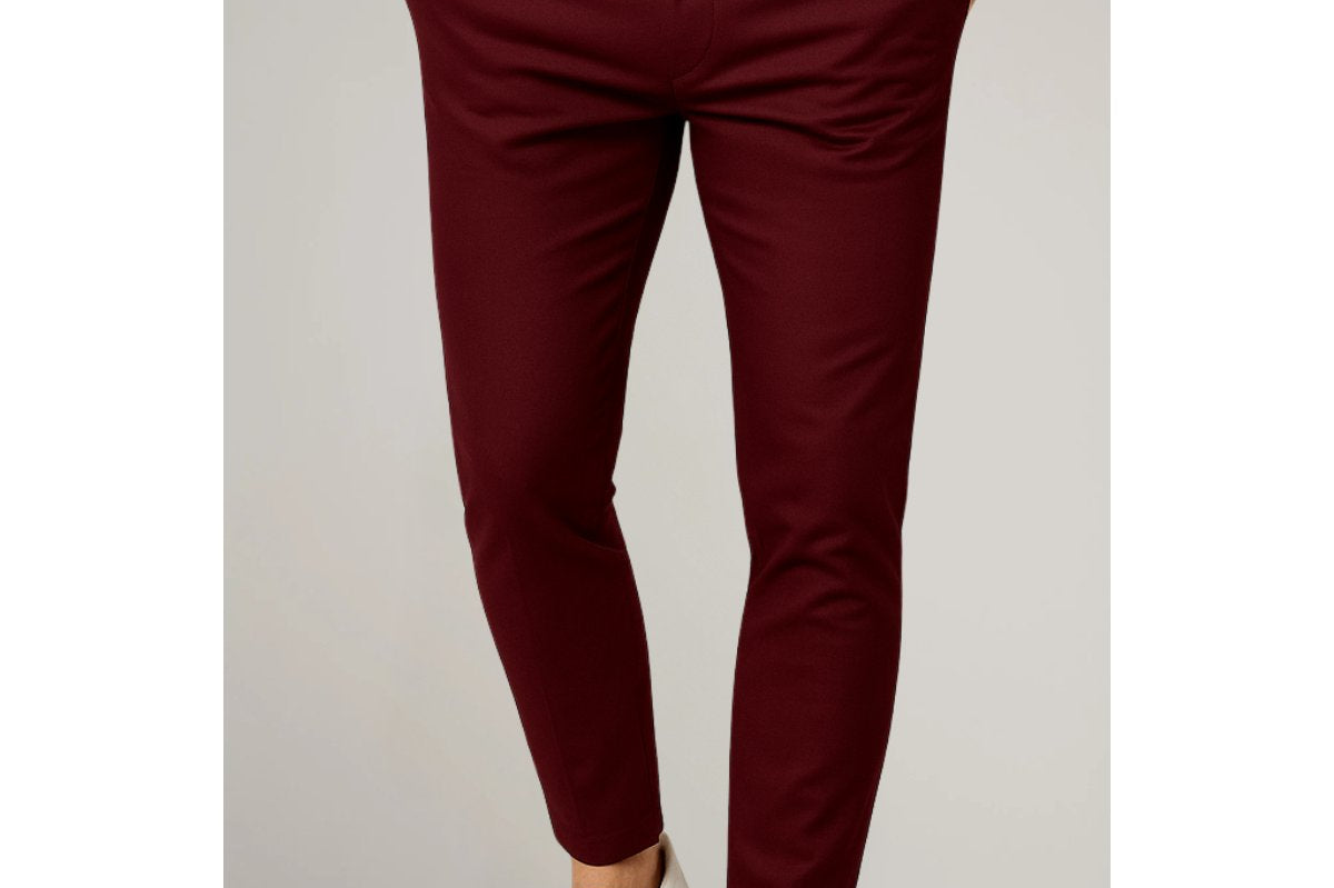 Soren - Men's Slim Fit Chino Trousers - Red