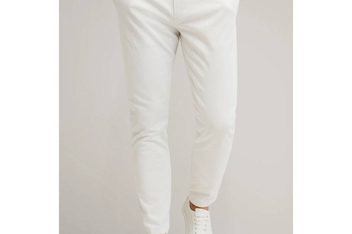 Soren - Men's Slim Fit Chino Trousers - White