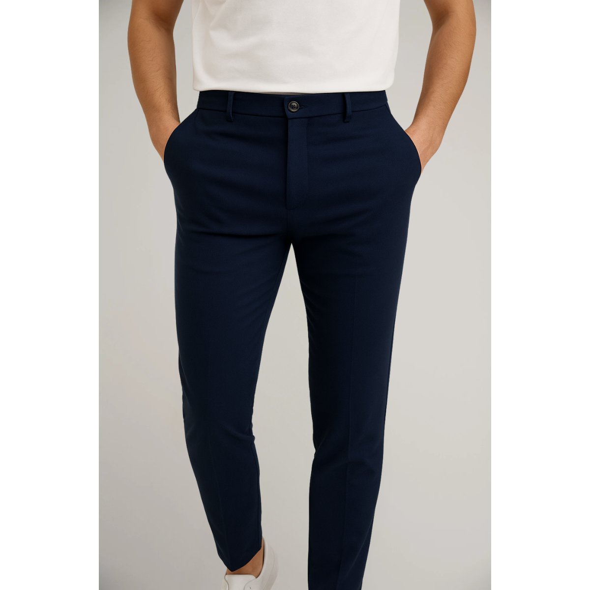 Soren - Men's Slim Fit Chino Trousers - Navy