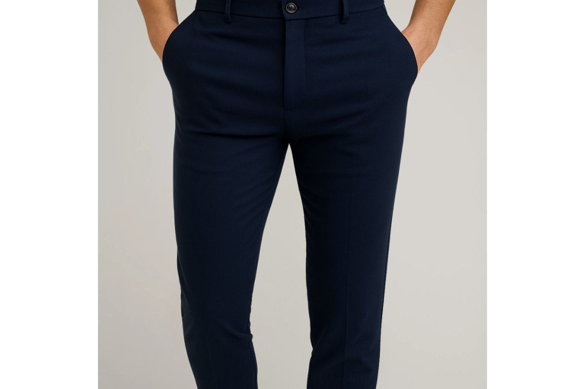Soren - Men's Slim Fit Chino Trousers - Navy