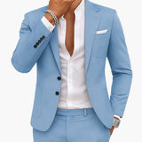Spencer - Men's Notch Lapel Two-Button Suit with Straight-Leg Pants - Blue