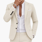 Spencer - Men's Notch Lapel Two-Button Suit with Straight-Leg Pants - Champagne