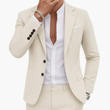 Spencer - Men's Notch Lapel Two-Button Suit with Straight-Leg Pants - Champagne