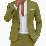 Spencer - Men's Notch Lapel Two-Button Suit with Straight-Leg Pants - Green