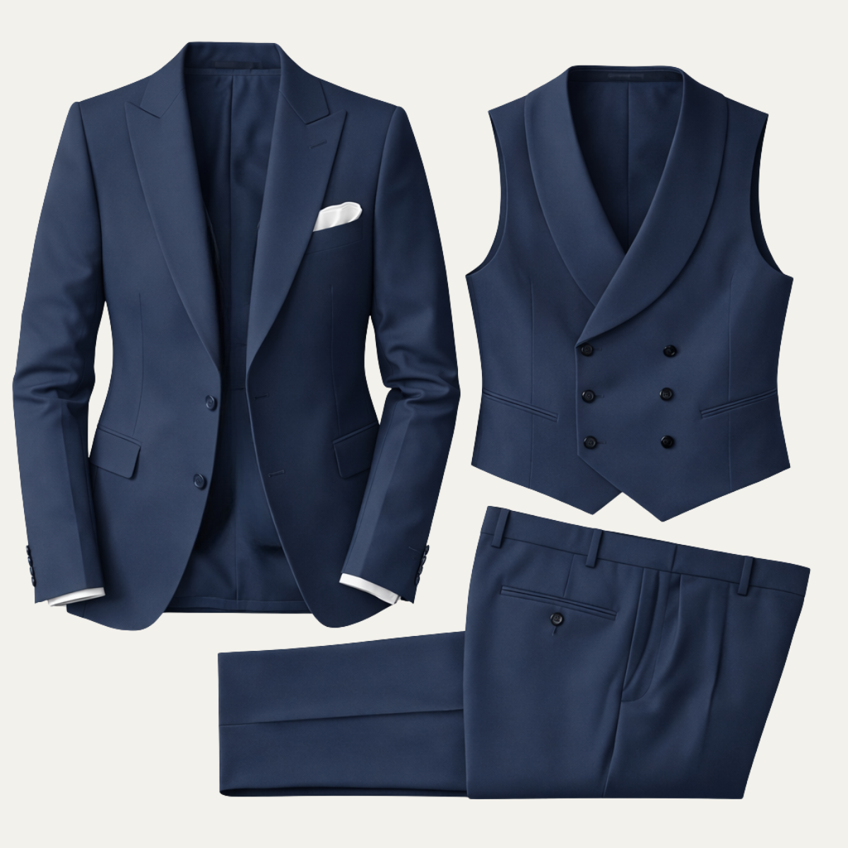 Stanley - Men's Tailored Three-Piece Dinner Suit with Matching Vest