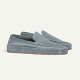 Sterling - Men's Soft Cushion Sole Slip-On Loafers - Light Blue
