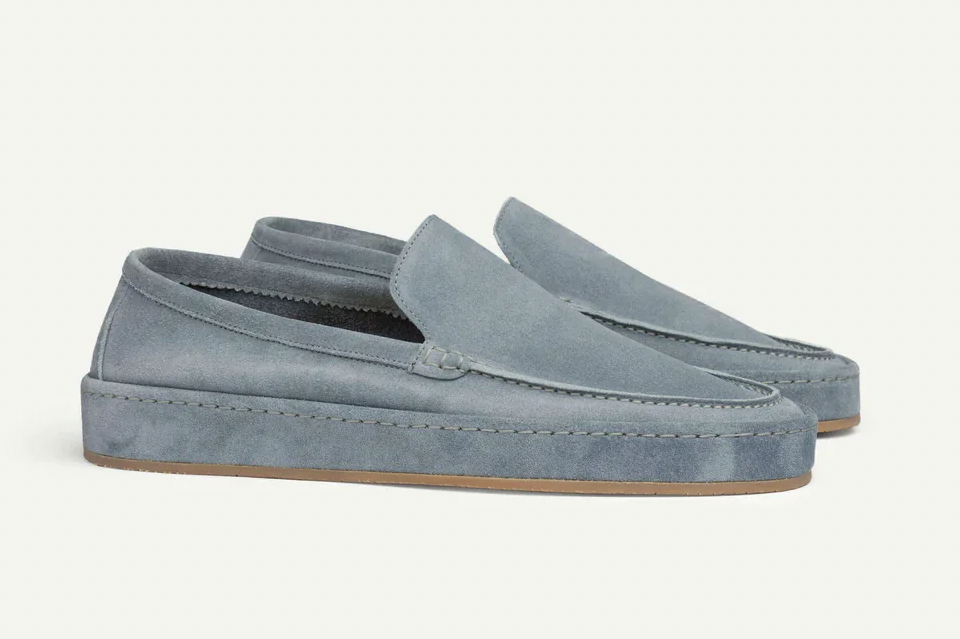 Sterling - Men's Soft Cushion Sole Slip-On Loafers - Light Blue