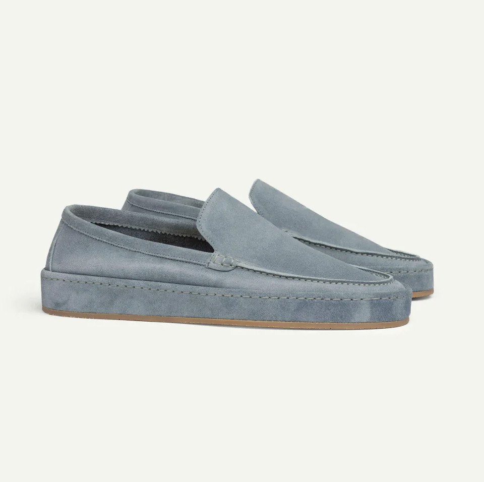 Sterling - Men's Soft Cushion Sole Slip-On Loafers - Light Blue