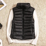 Tenley - Women's Lightweight Padded Gilet with Stand Collar - Black
