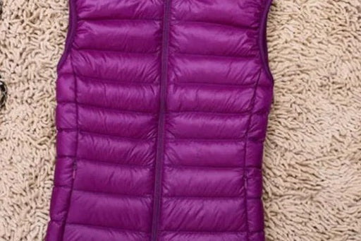 Tenley - Women's Lightweight Padded Gilet with Stand Collar - Purple