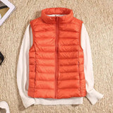 Tenley - Women's Lightweight Padded Gilet with Stand Collar - Orange