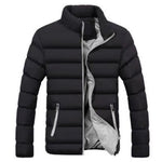 Thaddeus - Men's High Collar Lined Puffer Jacket - Black / Grey