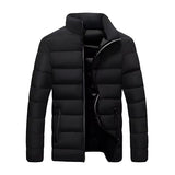 Thaddeus - Men's High Collar Lined Puffer Jacket - Black