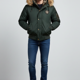 Tobias - Men's Quilted Bomber Jacket with Faux Fur Hood