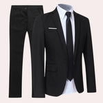 Todd - Men's Slim Fit Two-Piece Business Suit - Black