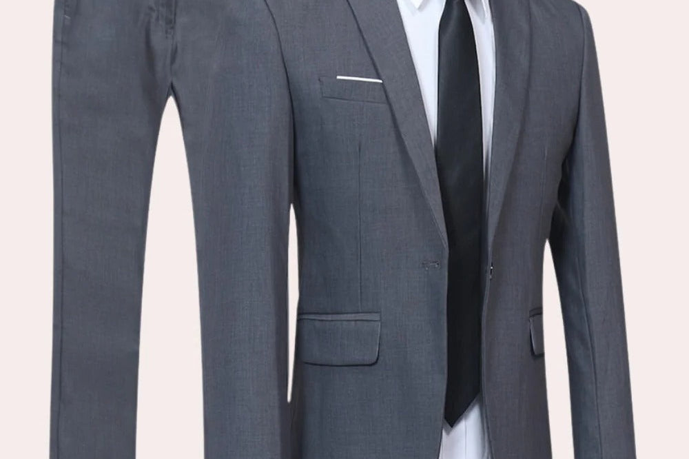 Todd - Men's Slim Fit Two-Piece Business Suit - Gray