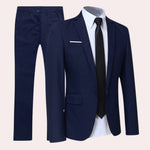 Todd - Men's Slim Fit Two-Piece Business Suit - Navy