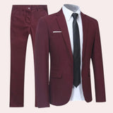 Todd - Men's Slim Fit Two-Piece Business Suit - Red