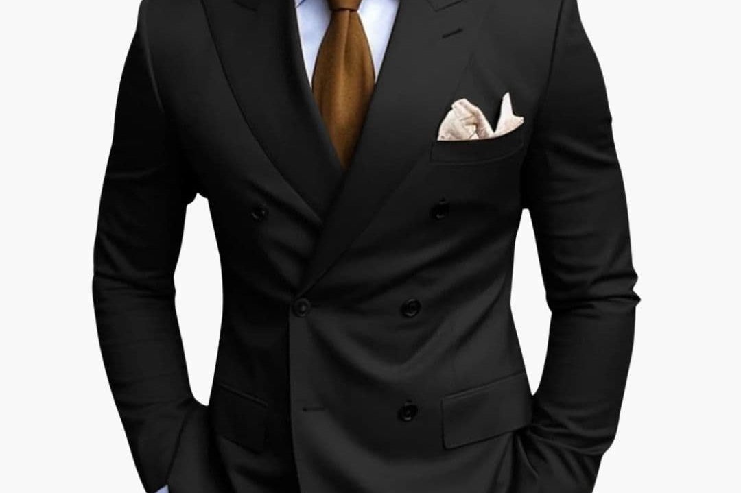 Travis - Men's Tapered Two-Piece Suit in Extended Sizes - Black