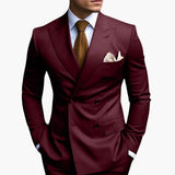 Travis - Men's Tapered Two-Piece Suit in Extended Sizes - Maroon