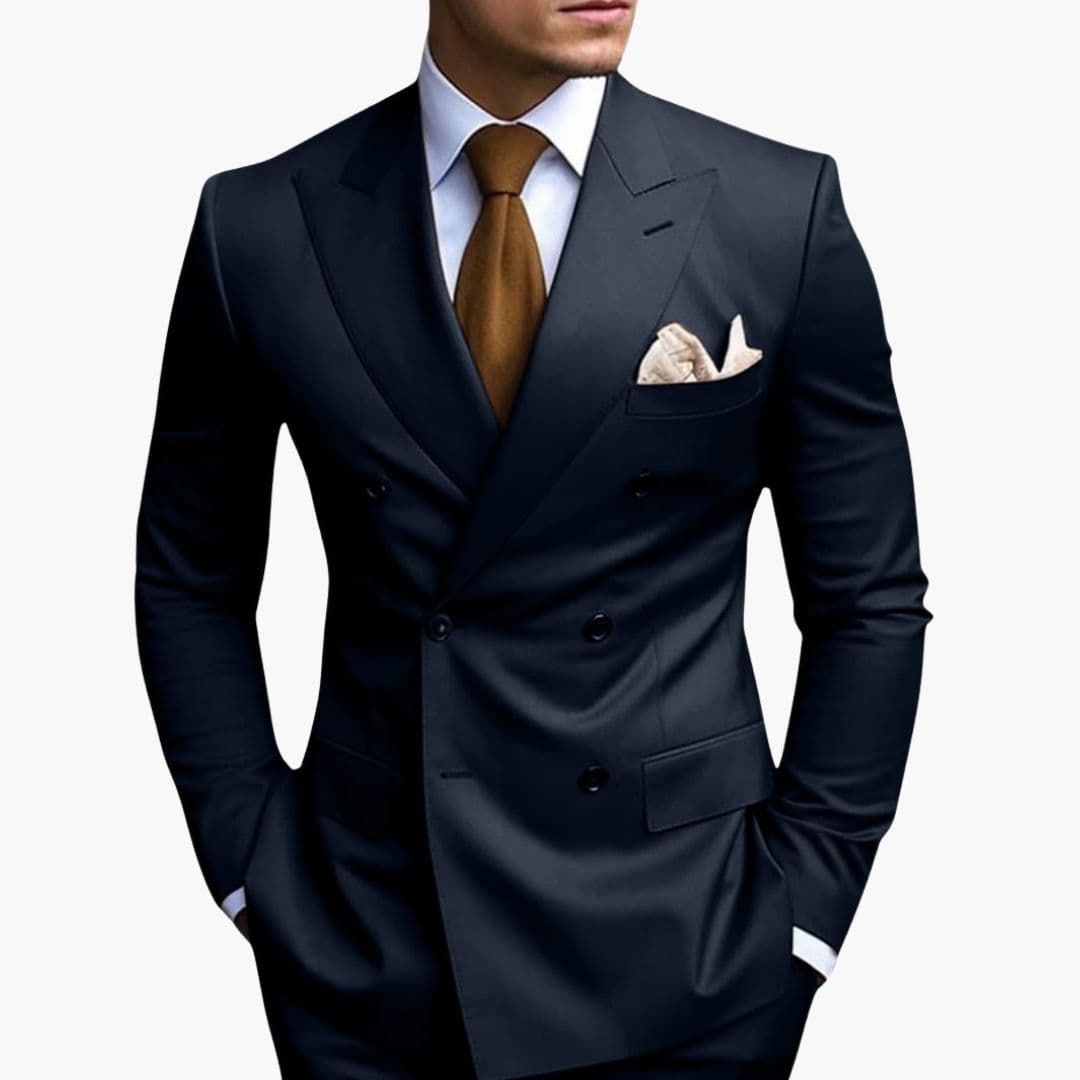 Travis - Men's Tapered Two-Piece Suit in Extended Sizes - Dark Blue