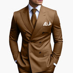 Travis - Men's Tapered Two-Piece Suit in Extended Sizes - Khaki
