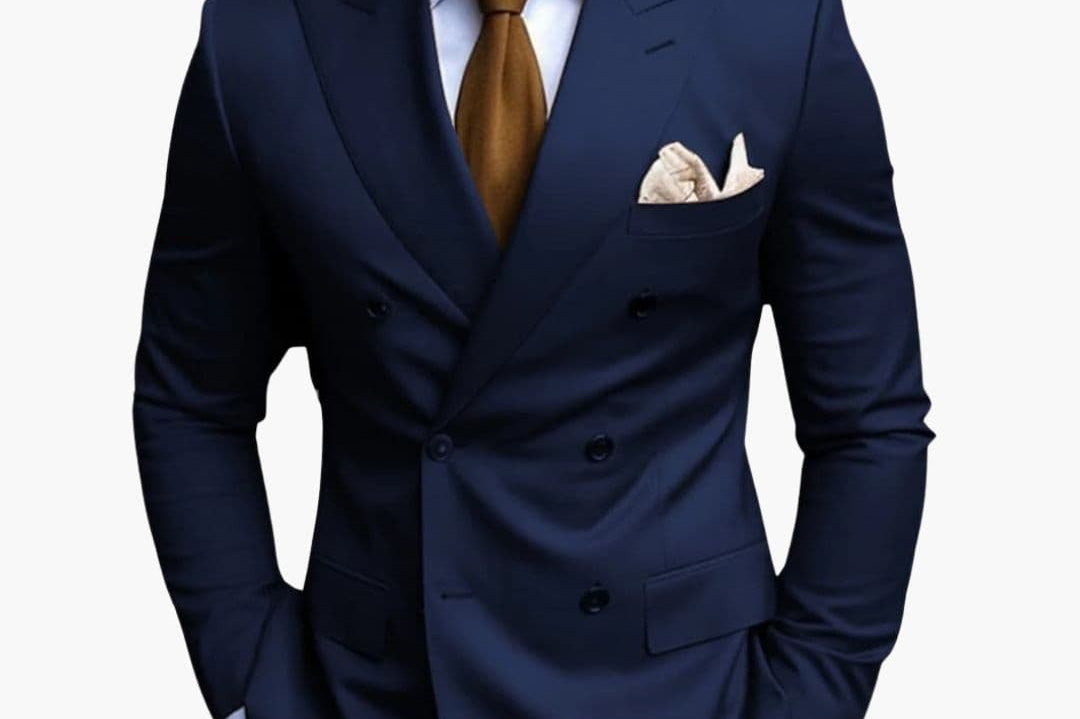 Travis - Men's Tapered Two-Piece Suit in Extended Sizes - Navy