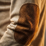 Tristan - Men's Lace-Up Henley Shirt with Suede-Touch Panels