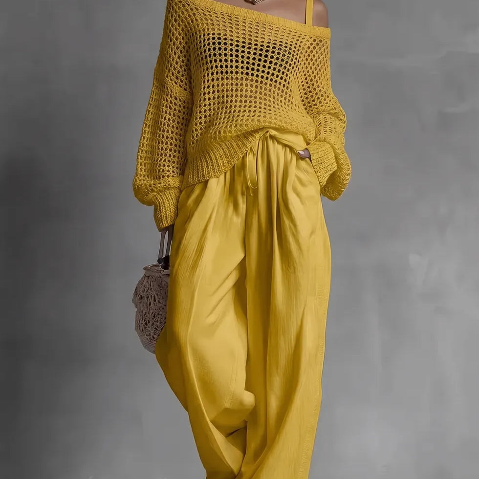 Women's Two-Piece Set | Chic Coordinated Top and Trousers Set