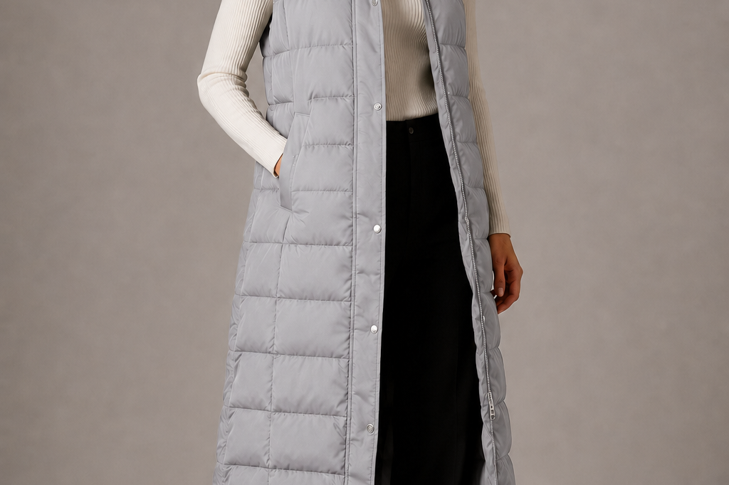 Vanya - Women's Hooded Gilet - Light Grey