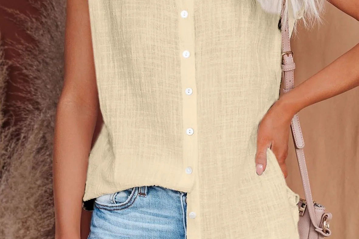 Women's Airy Woven Summer Blouse | Relaxed Breezy Everyday Blouse