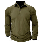 Vaughn - Men's Long-Sleeve Stretch Polo Shirt - Army Green