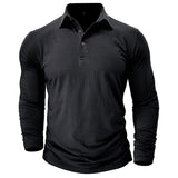 Vaughn - Men's Long-Sleeve Stretch Polo Shirt - Black