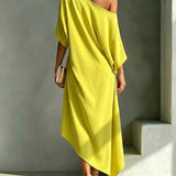 Asymmetric midi dress back view