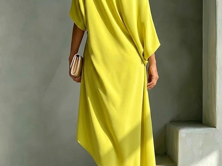 Asymmetric midi dress back view