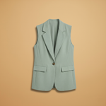 Vianne - Women's Sleeveless V-Neck Blazer Vest with Waist Detail