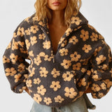 Vibe - Women's Half-Zip Borg Fleece Jacket - Yellow