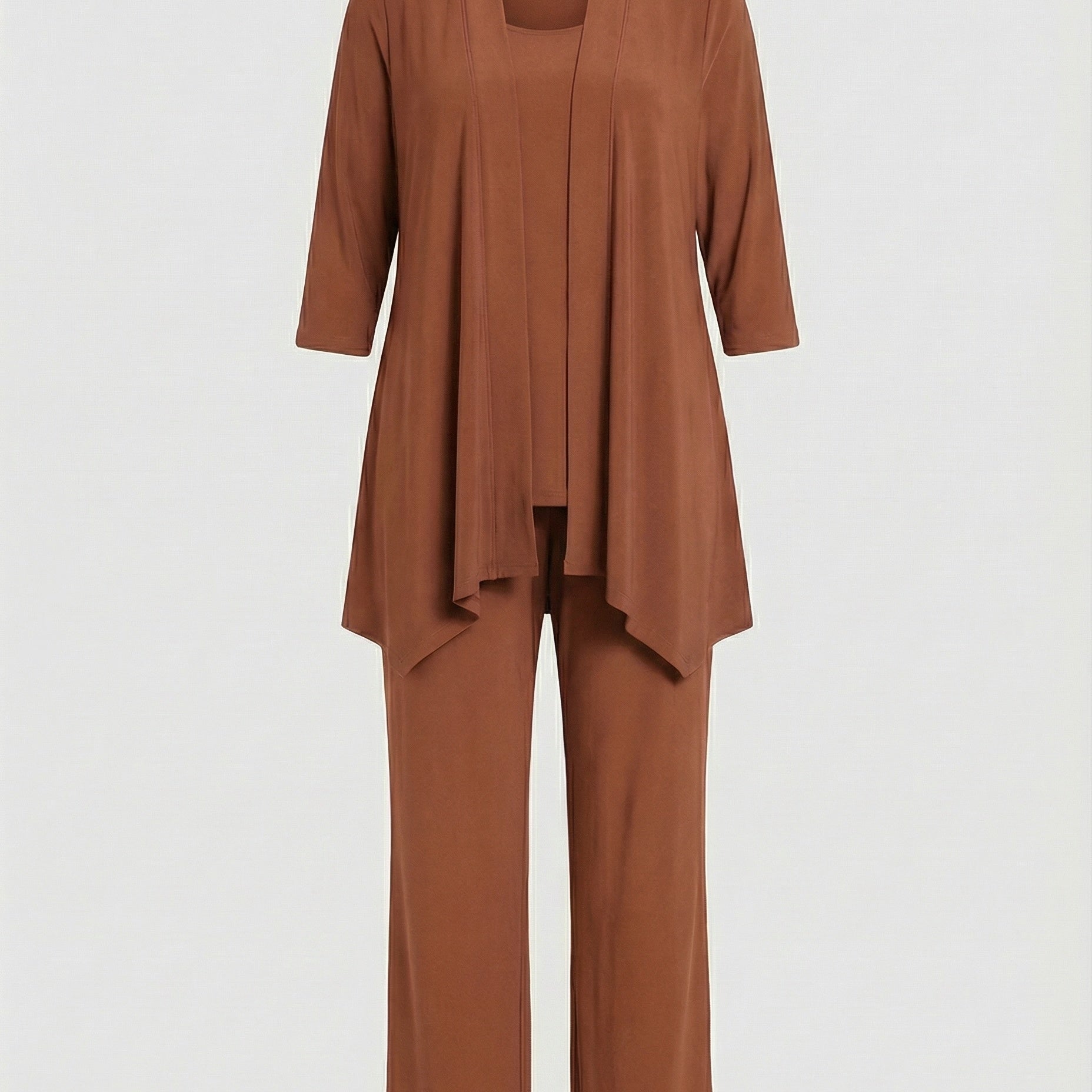 Three-Piece Wide-Leg Pantsuit Set | Elegant Tailored Trouser Suit