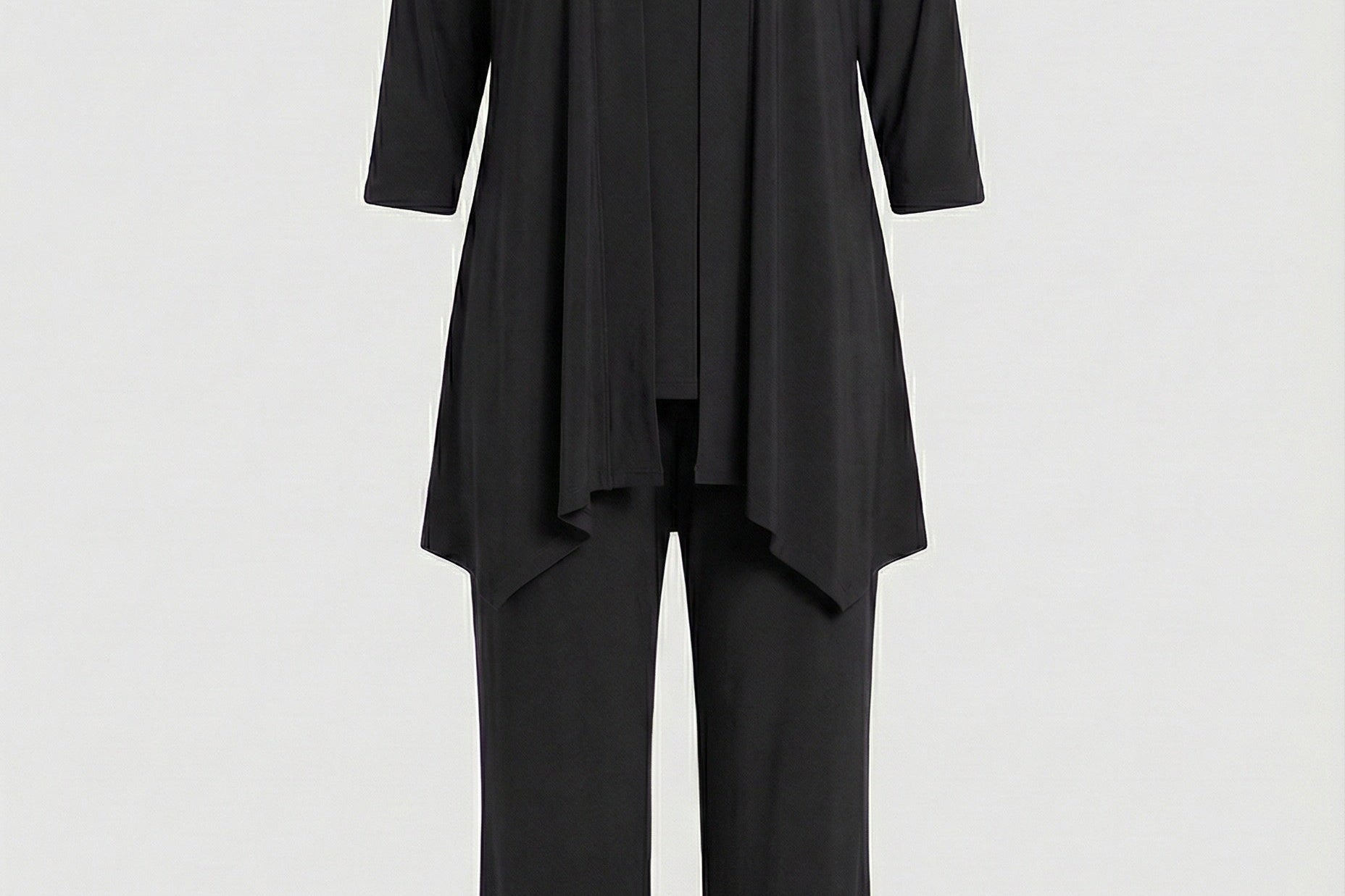 Three-Piece Wide-Leg Pantsuit Set | Elegant Tailored Trouser Suit