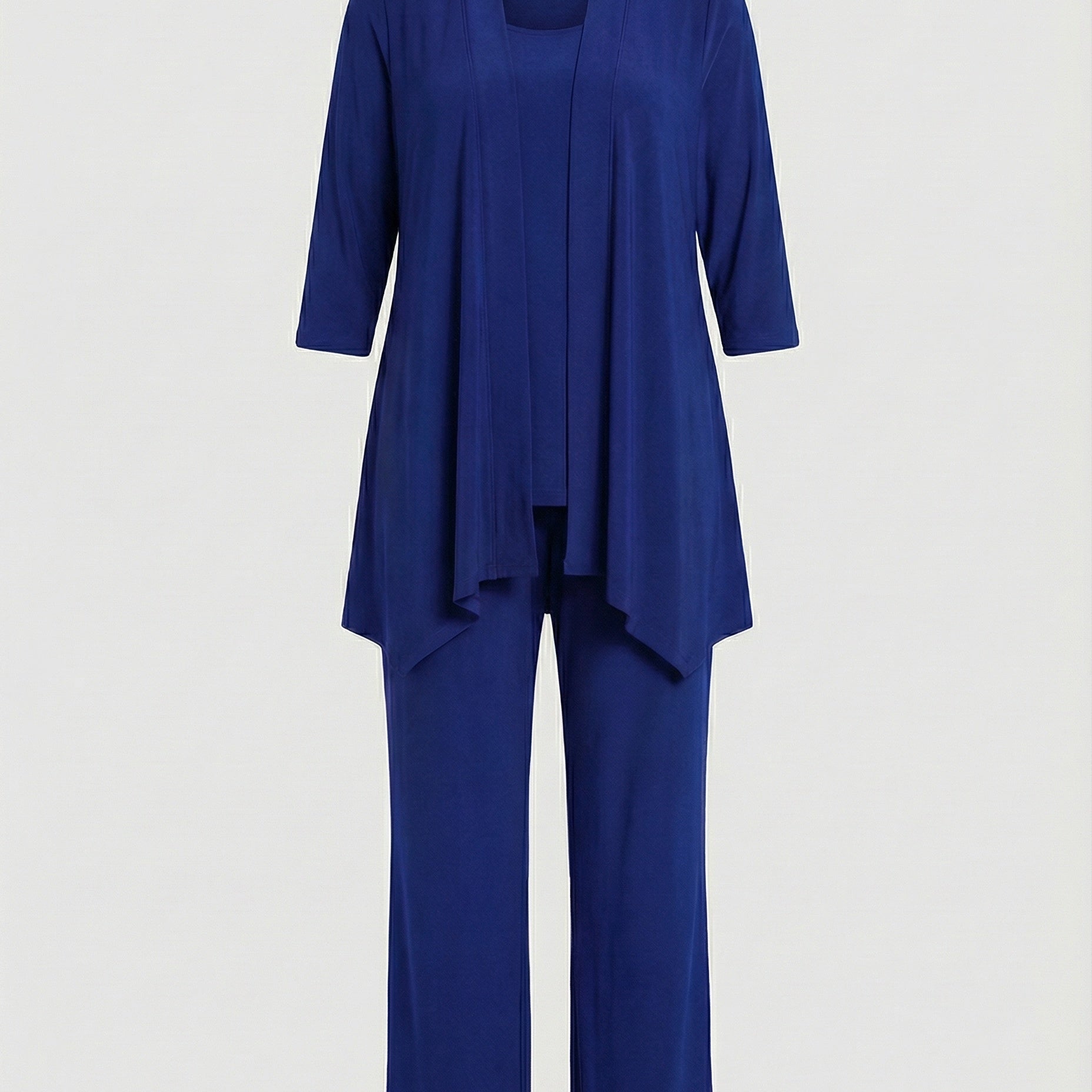 Three-Piece Wide-Leg Pantsuit Set | Elegant Tailored Trouser Suit