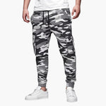 Warrick - Men's Cargo Joggers with Elastic Cuffs and Drawstring - Light Grey