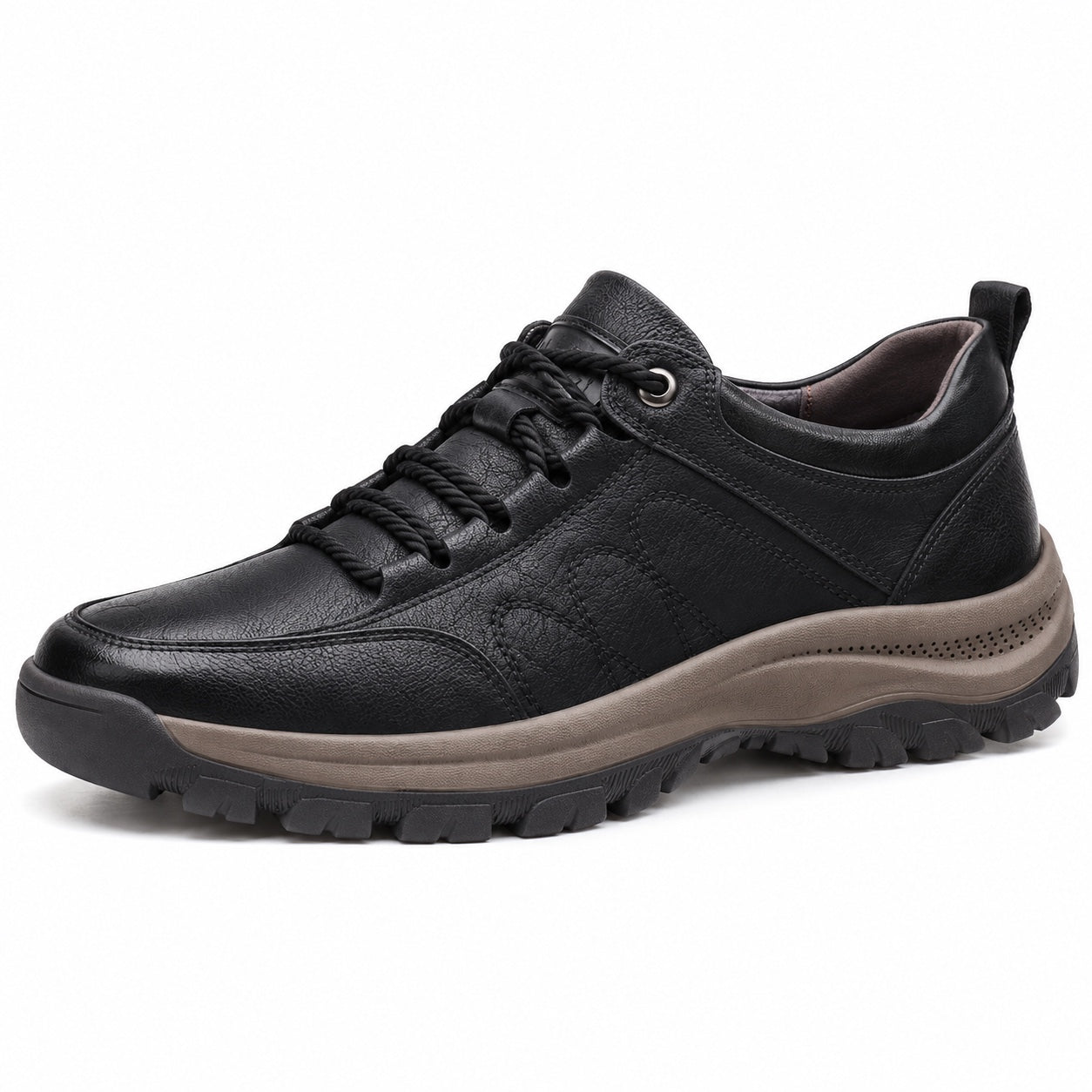 Wendell - Men's Slip-On Leather Orthopedic Shoes - Black
